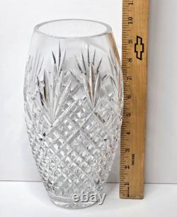 Waterford Crystal Cut Glass Vase 10 Clear Ireland Etched Heavy Vase