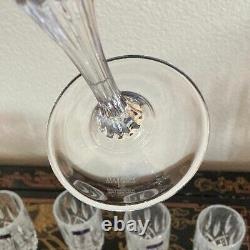 Waterford Crystal Cut Large 9.75 Markham Flute Glass 8 Set Clear Signed Rare
