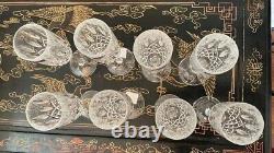 Waterford Crystal Cut Large 9.75 Markham Flute Glass 8 Set Clear Signed Rare