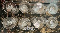 Waterford Crystal Cut Large 9.75 Markham Flute Glass 8 Set Clear Signed Rare