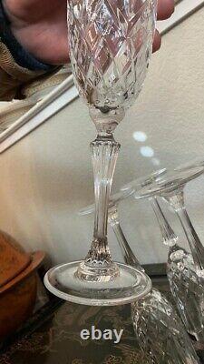 Waterford Crystal Cut Large 9.75 Markham Flute Glass 8 Set Clear Signed Rare