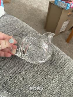 Waterford Crystal Gift Ware Cut Glass Sugar & Creamer, Ireland