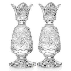 Waterford Crystal Hospitality Set of Two 6 Wedge Cut Candlesticks (Damaged Box)