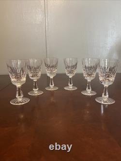 Waterford Crystal LISMORE White Wine Glasses Goblet Ireland 6 Set of 6 SIGNED