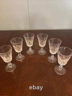 Waterford Crystal LISMORE White Wine Glasses Goblet Ireland 6 Set of 6 SIGNED