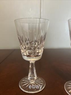 Waterford Crystal LISMORE White Wine Glasses Goblet Ireland 6 Set of 6 SIGNED