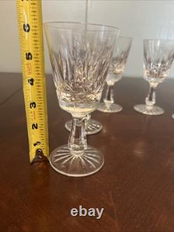 Waterford Crystal LISMORE White Wine Glasses Goblet Ireland 6 Set of 6 SIGNED