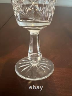 Waterford Crystal LISMORE White Wine Glasses Goblet Ireland 6 Set of 6 SIGNED