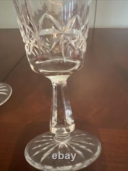 Waterford Crystal LISMORE White Wine Glasses Goblet Ireland 6 Set of 6 SIGNED