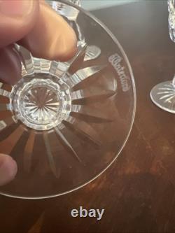 Waterford Crystal LISMORE White Wine Glasses Goblet Ireland 6 Set of 6 SIGNED