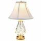 Waterford Crystal Lauren 16 Fan & Wedge Cut STUNNING Accent Lamp withCotton Shade