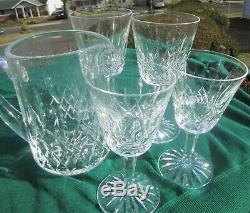 Waterford Crystal Lismore Cut Glass Beverage Serving Full Set Pitcher Wine Water