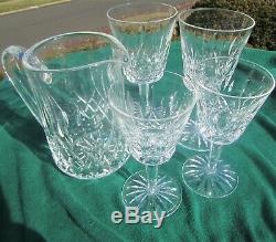 Waterford Crystal Lismore Cut Glass Beverage Serving Full Set Pitcher Wine Water