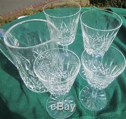 Waterford Crystal Lismore Cut Glass Beverage Serving Full Set Pitcher Wine Water