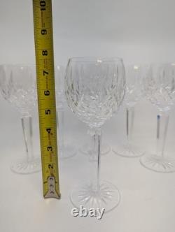 Waterford Crystal Lismore Set of 6 Hock Wine Glasses Cut Crystal Stemware 7.25
