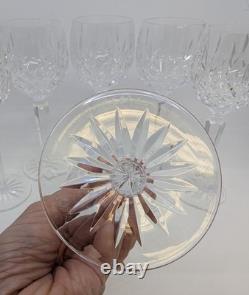 Waterford Crystal Lismore Set of 6 Hock Wine Glasses Cut Crystal Stemware 7.25