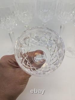 Waterford Crystal Lismore Set of 6 Hock Wine Glasses Cut Crystal Stemware 7.25