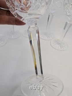 Waterford Crystal Lismore Set of 6 Hock Wine Glasses Cut Crystal Stemware 7.25
