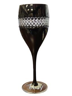 Waterford Crystal Red Wine High Band Black Cut John Rocha Wine Glass 9 1/8