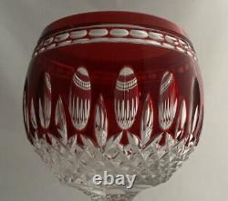 Waterford Crystal Ruby Red Cut To Clear Clarendon Wine Glass Hock Goblet