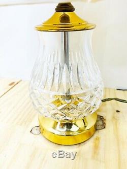 Waterford Crystal Table Lamp 14 Inch Maeve Cut With Original Shade Ireland Vtg