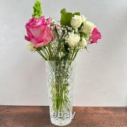 Waterford Crystal Vase Clare Diamond Cut Glass Vase Made in Ireland