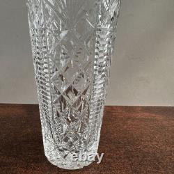 Waterford Crystal Vase Clare Diamond Cut Glass Vase Made in Ireland