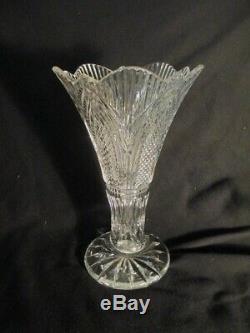 Waterford Cut Crystal 10 Seahorse Pattern Vase by Master Cutter