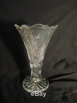 Waterford Cut Crystal 10 Seahorse Pattern Vase by Master Cutter