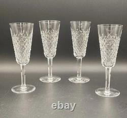Waterford Cut Crystal Alana Fluted Champagne Glasses 7? Discontinued Set of 4