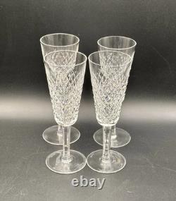 Waterford Cut Crystal Alana Fluted Champagne Glasses 7? Discontinued Set of 4