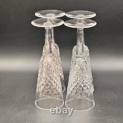 Waterford Cut Crystal Alana Fluted Champagne Glasses 7? Discontinued Set of 4