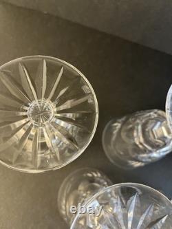 Waterford Cut Crystal Ashling 7 Water Wine Glasses Goblets 5pc Lot