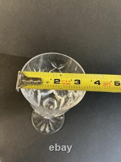 Waterford Cut Crystal Ashling 7 Water Wine Glasses Goblets 5pc Lot