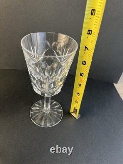 Waterford Cut Crystal Ashling 7 Water Wine Glasses Goblets 5pc Lot
