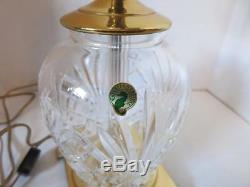 Waterford Cut Crystal Brass 3 Way Table Lamp Made in Ireland
