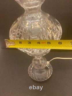 Waterford Cut Crystal Glass Lismore Hurricane Corded Electric Table Lamp 14