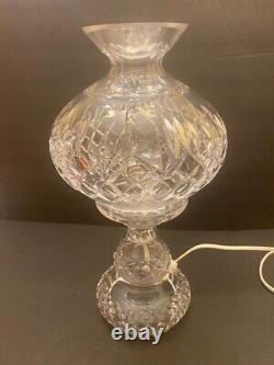 Waterford Cut Crystal Glass Lismore Hurricane Corded Electric Table Lamp 14