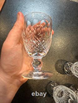 Waterford Cut Crystal Glasses Set of 12 Ireland Claret Wine Colleen Short Stem
