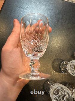 Waterford Cut Crystal Glasses Set of 12 Ireland Claret Wine Colleen Short Stem