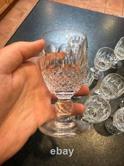 Waterford Cut Crystal Glasses Set of 12 Ireland Claret Wine Colleen Short Stem