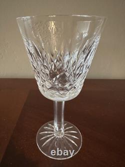 Waterford Cut Crystal Lismore 6 7/8 Inch 9 oz Water Wine Goblets Set of 6 Mint