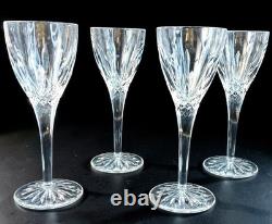 Waterford Cut Crystal Wine Glasses Set of 4 Elegant Tall Stemware 6.75