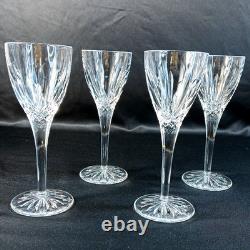 Waterford Cut Crystal Wine Glasses Set of 4 Elegant Tall Stemware 6.75