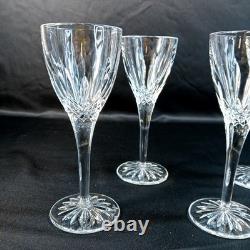 Waterford Cut Crystal Wine Glasses Set of 4 Elegant Tall Stemware 6.75