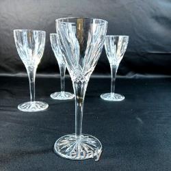 Waterford Cut Crystal Wine Glasses Set of 4 Elegant Tall Stemware 6.75
