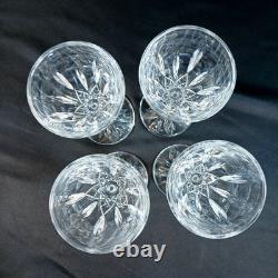 Waterford Cut Crystal Wine Glasses Set of 4 Elegant Tall Stemware 6.75