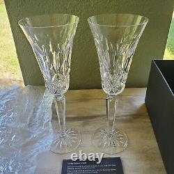 Waterford I Love Lismore Pair Of Toasting Flutes Glass 10 Clear Cut Crystal