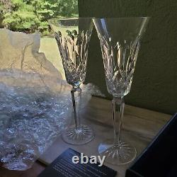 Waterford I Love Lismore Pair Of Toasting Flutes Glass 10 Clear Cut Crystal