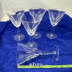 Waterford Ireland Clear Crystal Sheila Cut Glass Water Wine Goblets 7 Set of 5 Waterford Ireland Clear Crystal Sheila Cut Glass Water Wine Goblets 7 Set of 5